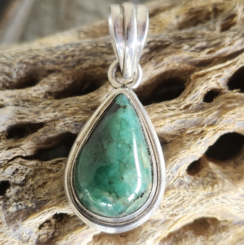 Sterling Silver Ruby Zoisite Gemstone Pendant - image 1